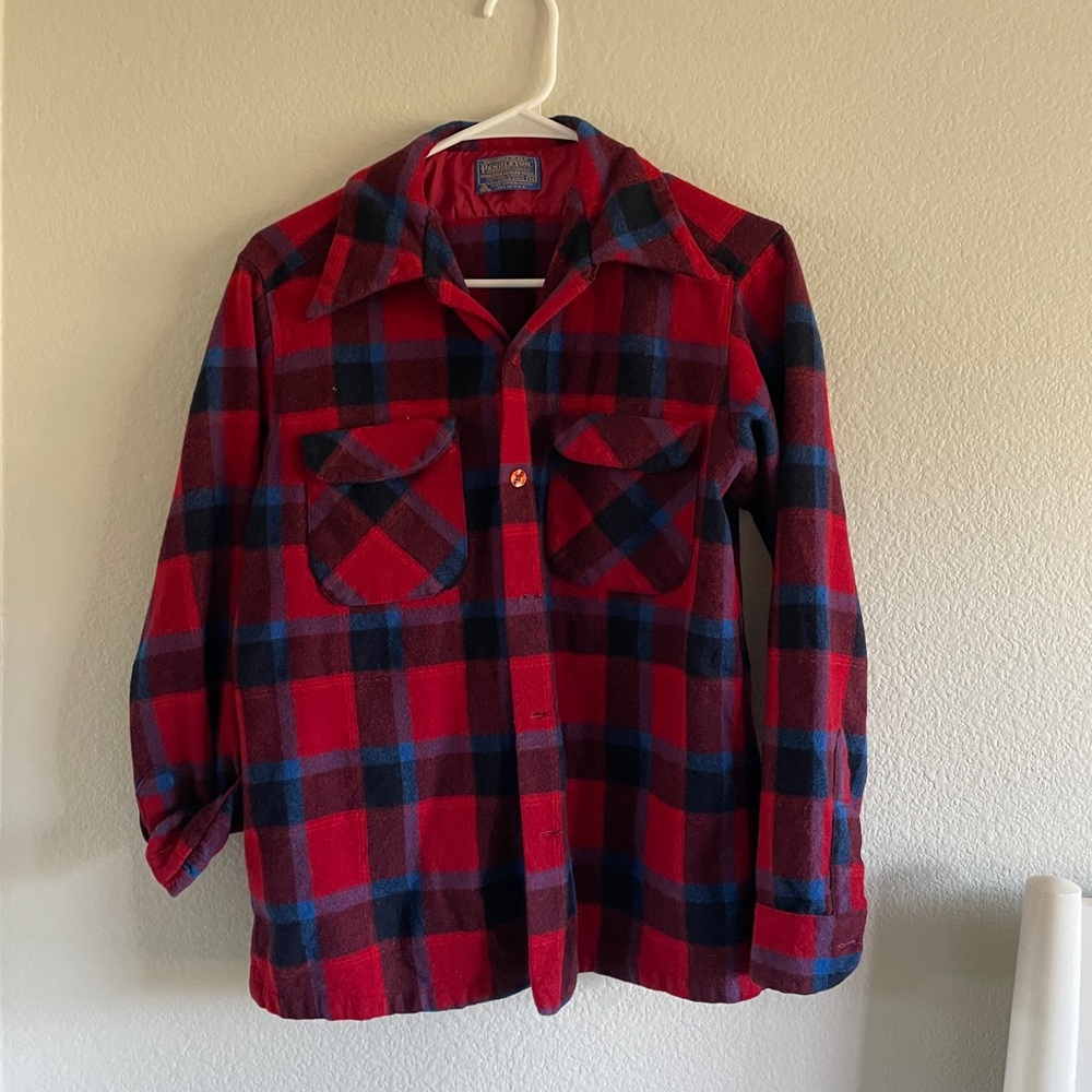Pendleton Red and Blue Wool Flannel